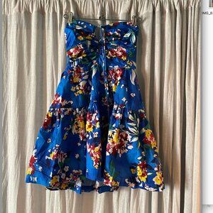 Anthropologie Blue Floral Mini Dress